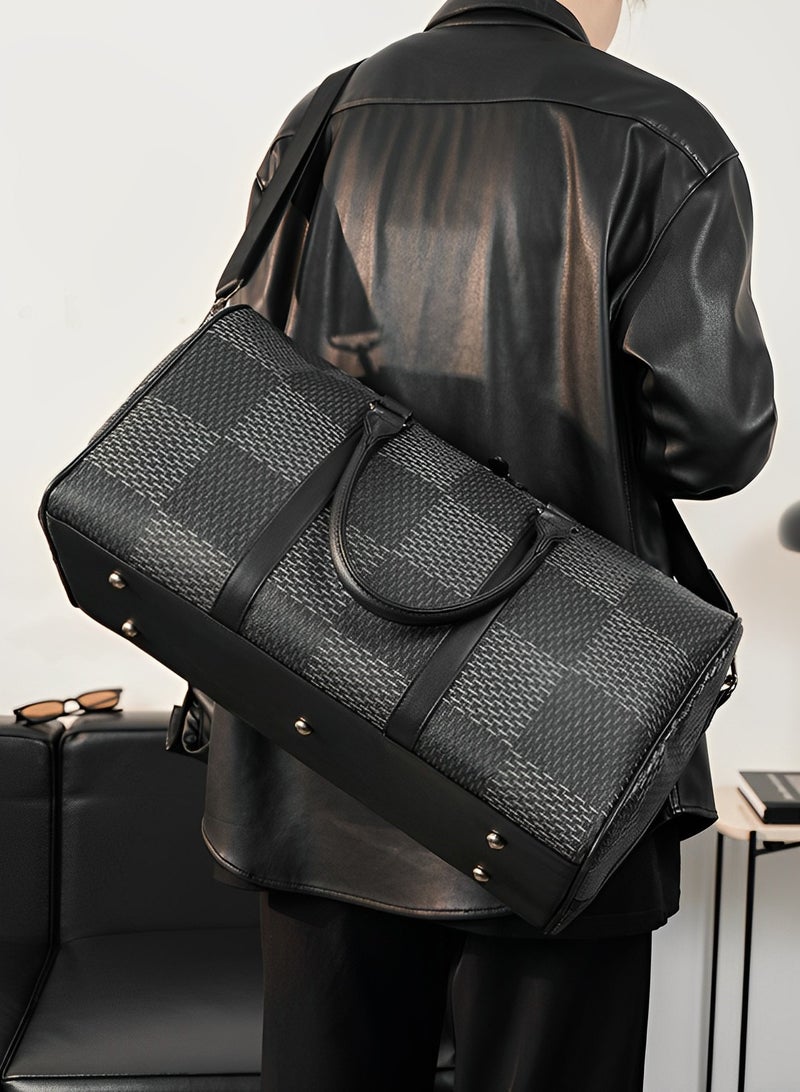 Skycare Skycare Large Capacity Travel Bag for Men and Women, Stylish Plaid Handheld and Shoulder Bag, Ideal for Short-term Business Trips & Tourism, Durable and Organized Design  - Image 5