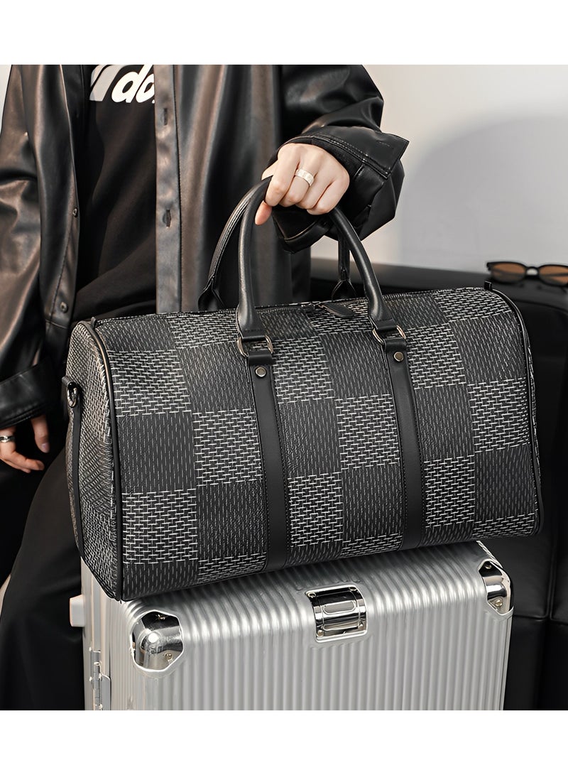 Skycare Skycare Large Capacity Travel Bag for Men and Women, Stylish Plaid Handheld and Shoulder Bag, Ideal for Short-term Business Trips & Tourism, Durable and Organized Design  - Image 3