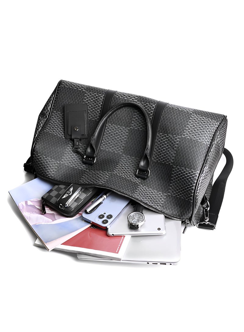 Skycare Skycare Large Capacity Travel Bag for Men and Women, Stylish Plaid Handheld and Shoulder Bag, Ideal for Short-term Business Trips & Tourism, Durable and Organized Design  - Image 2