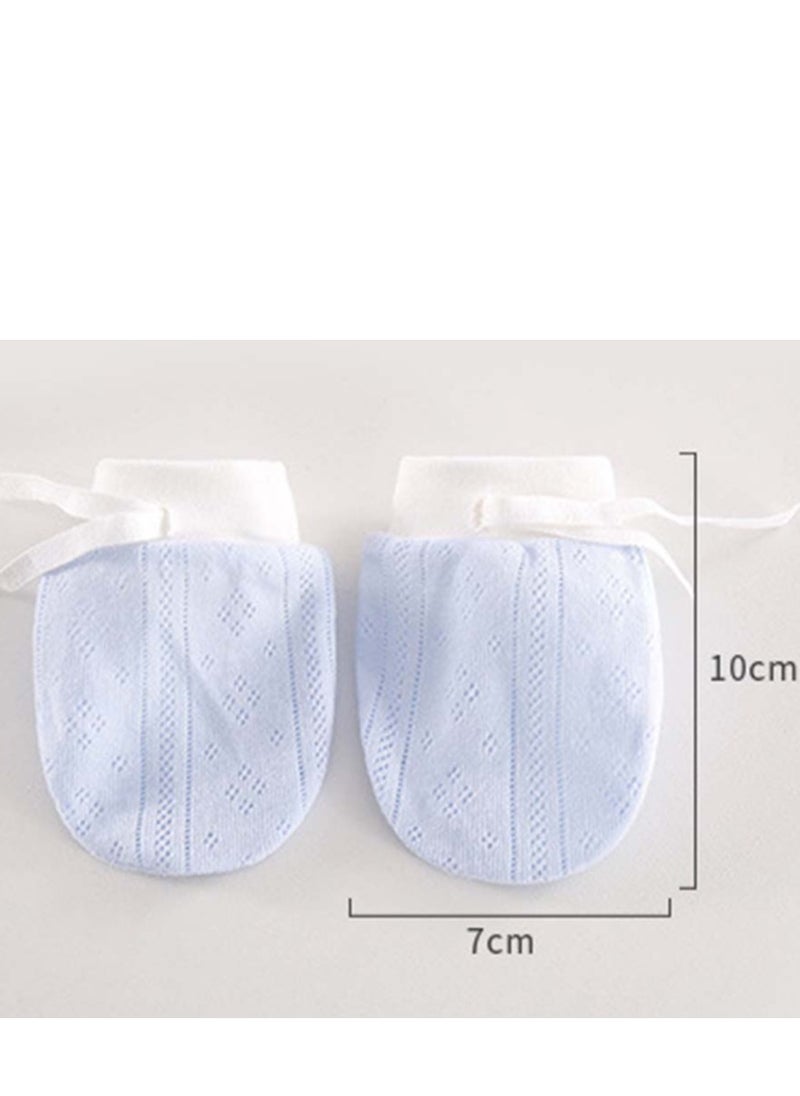 SYOSI Anti-Scratch Baby Mittens Cute Boys Girls Cotton No Scratch Gloves Drawstring Adjustable for and Infants 6 Pairs Eyelet Mitten  - Image 4