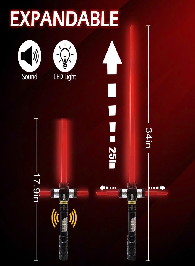 ANNDOFY Light Up Saber for Kids, Red Light Swords with FX Sound, Expandable Light Swords Set for Galaxy War Fighter Warriors, Halloween Dress Up Party, Christmas Birthday Present - Image 4