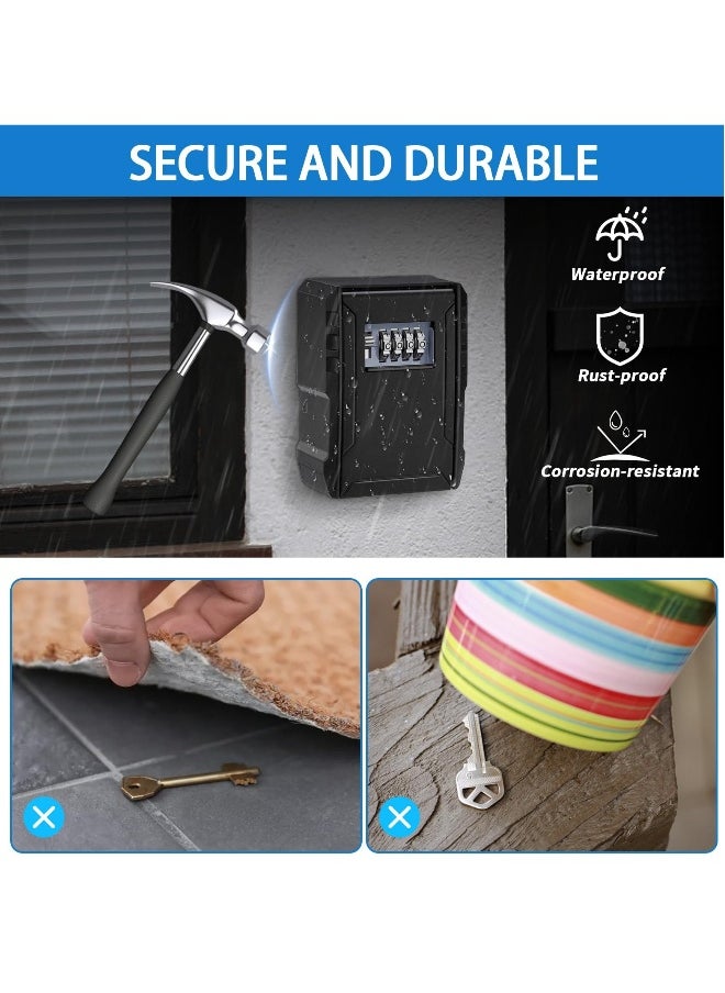 Generic - Large Capacity Key Lock Box, Sturdy Waterproof Wall Mount Security Lockbox for House, Garage, Office, Warehouse, Outdoor Key Hider with Code, Secure Storage for Keys - Image 1
