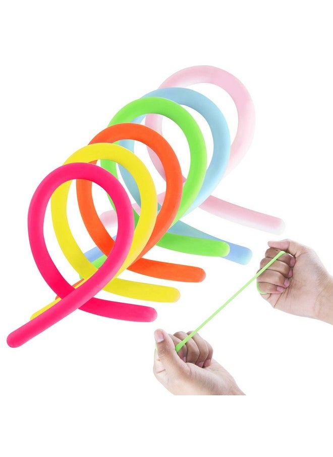 Super Z Outlet Stretchy Jelly String Noodles Thin Rubber Fidget Sensory Toys Set (9.5" To 5 Feet) Calming Relaxing Children Birthday Party Favors And Prizes (24 Pack)  - Image 2