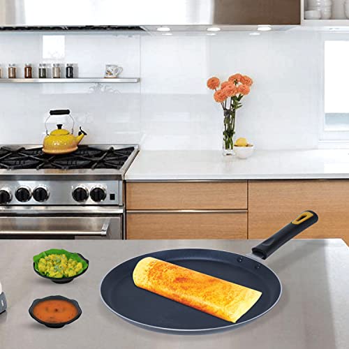 Anjali Stainless Steel Non-Stick Dosa Tava (Black, 27cm) - Image 2