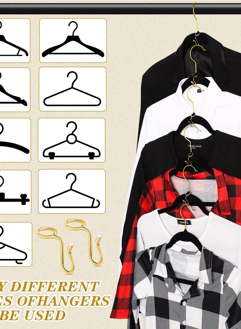 Excefore 25 Pieces Clothes Hanger Connector Hooks, Metal Hanger Extender Hooks Hanger Hooks for Velvet Hangers Plastic Wooden Closet Space Saving, Gold, 25 Pieces  - Image 4