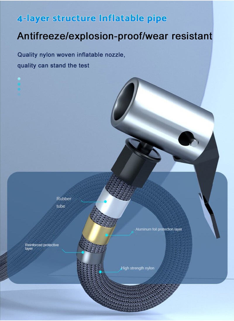 EzzySo - Car Air Pump Car Tyre Inflator Air Compressor with Auto Stop and LED Light Fast Portable Air Pump 150 PSI Fast Inflation with LCD Dual Screen for Car Bicycle Motorcycle Ball Air Mattress - Image 1