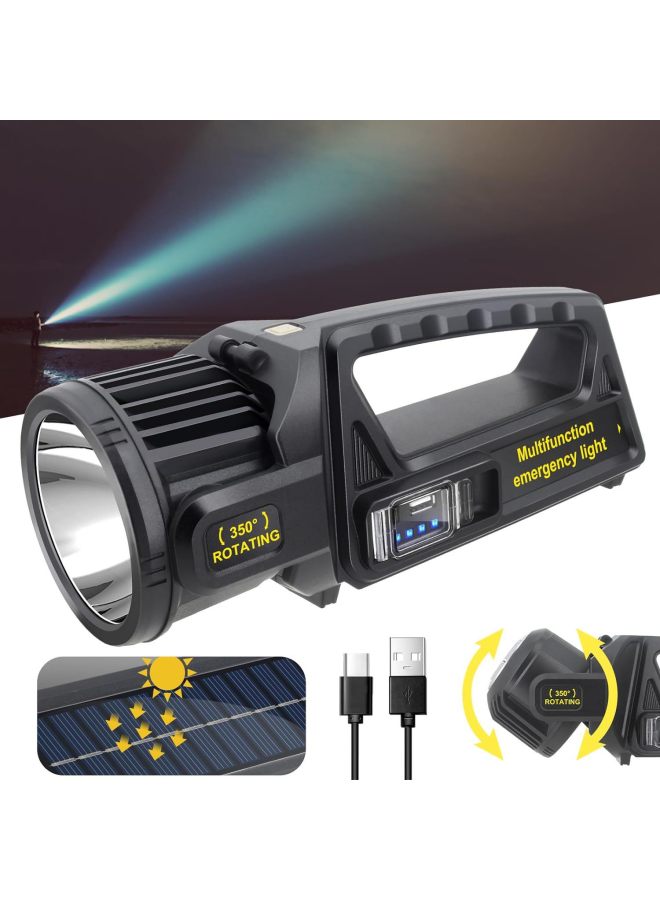 Multifunctional Strong Light Flashlight Rechargeable LED Solar Searchlight Outdoor High-power Lighting Strong Light Portable Lamp-Color:Large Size - Image 1