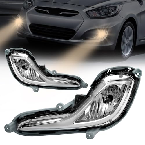 OKSIWA Halogen Fog Lights for 2012-2017 Hyundai Accent, Front Bumper Fog Lamps Replacement with Wiring Harness,Easy to Install,1 Pair Car Fog Lights set(Halogen) - Image 1