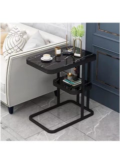 Generic SUPAAR Home Side Tables for Small Spaces, Couch Arm Tray Table for Living Room, Bed, Sofa. End Table Anti-Rust waterproof (full black)  - Image 1