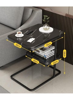 Generic SUPAAR Home Side Tables for Small Spaces, Couch Arm Tray Table for Living Room, Bed, Sofa. End Table Anti-Rust waterproof (full black)  - Image 2