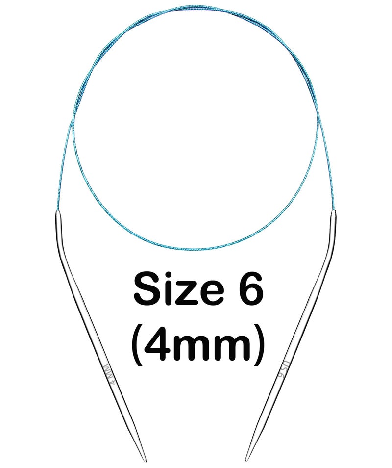 Seawhisper 40 Inch Knitting Needles Size 6 Metal Magic Loop Circular Knitting Needles Stainless - Image 2