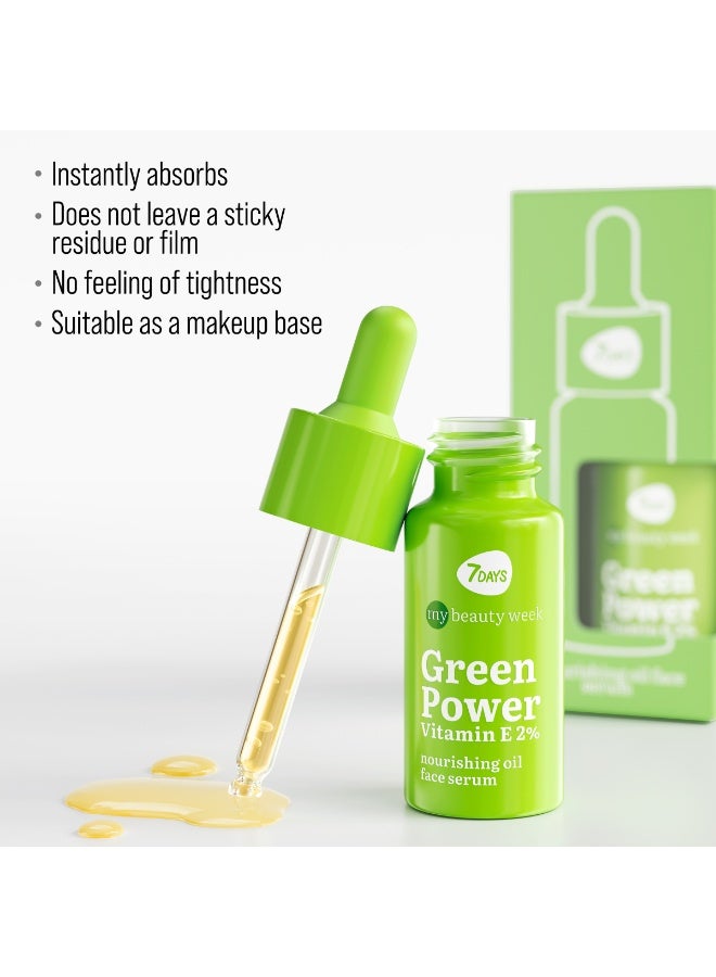7DAYS MY BEAUTY WEEK GREEN POWER VITAMIN E 2% Nourishing oil face serum , 20 ml - Image 4