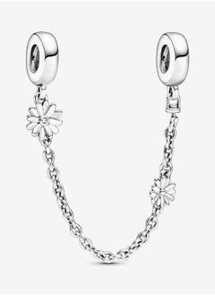 925 Sterling Silver Daisy sterling silver safety chain with clear cubic zirconia for Pandora Moments Women's Bracelet 798764C01-05