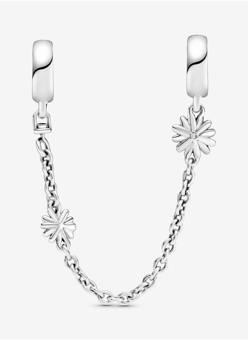 Chomel - 925 Sterling Silver Daisy sterling silver safety chain with clear cubic zirconia for Pandora Moments Women's Bracelet 798764C01-05 - Image 1