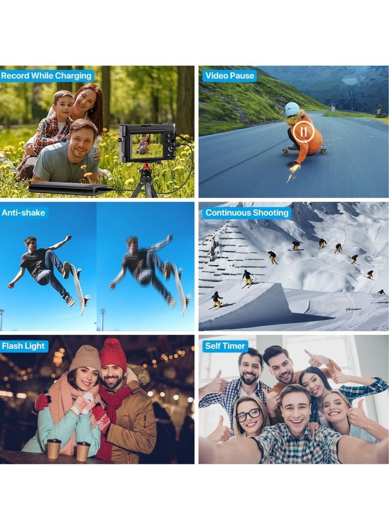 ASIV 4K Digital Camera for Photography - Autofocus 48MP Vlogging Camera - 180 Degree Flip Screen - 16X Digital Zoom - 4K Record Video - 32GB SD Card - Image 4