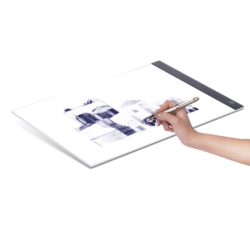 A4 LED Light Box: 3.5mm Ultra-Thin Lightweight Acrylic Panel - Eye-Protecting Flicker-Free Even Light, Stepless Brightness Adjustment With Memory, USB Powered Light Pad for Drawing, Sketching, Tattooi - Image 1