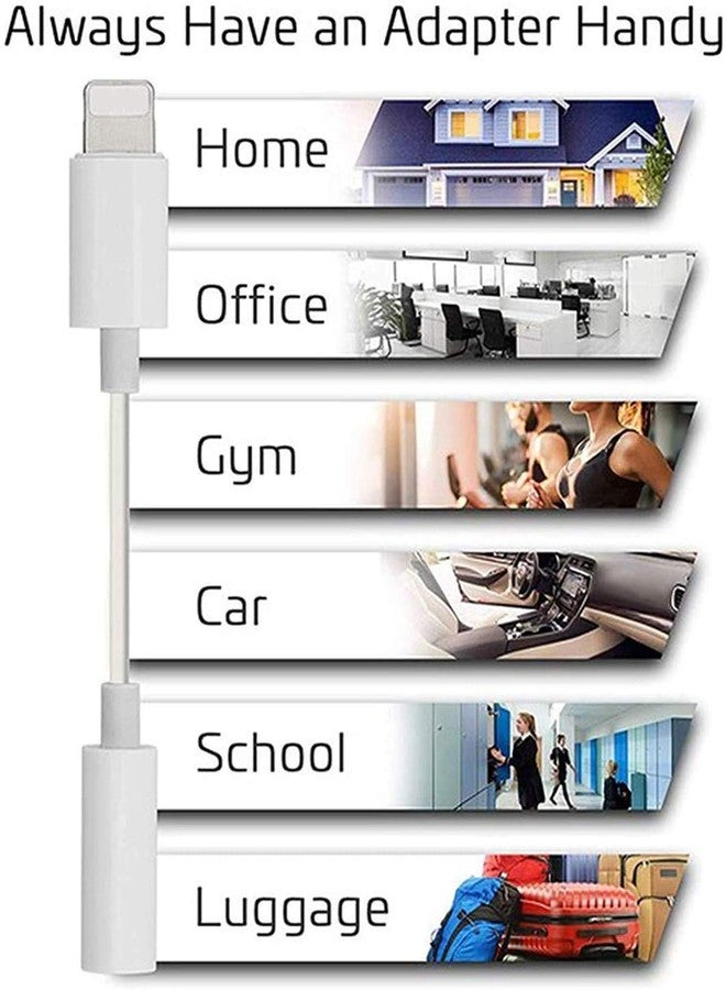 DesofIcon [Apple MFi Certified] Lightning to 3.5 mm Headphone Jack Adapter, 2 Pack Earphone Audio Jack Aux, Dongle Cable Compatible with iPhone 13/12/11 Pro/XR/XS Max/X/8/7 Support All iOS& Music Control - Image 5