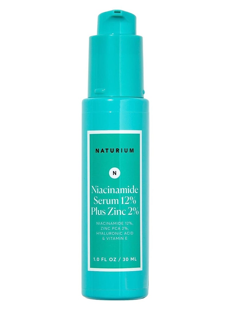 NATURIUM Niacinamide Face Serum 12% Plus Zinc 2%, Skin Complexion Treatment & Pore Minimizer, with Hyaluronic Acid & Vitamin E, 1 oz - Image 1