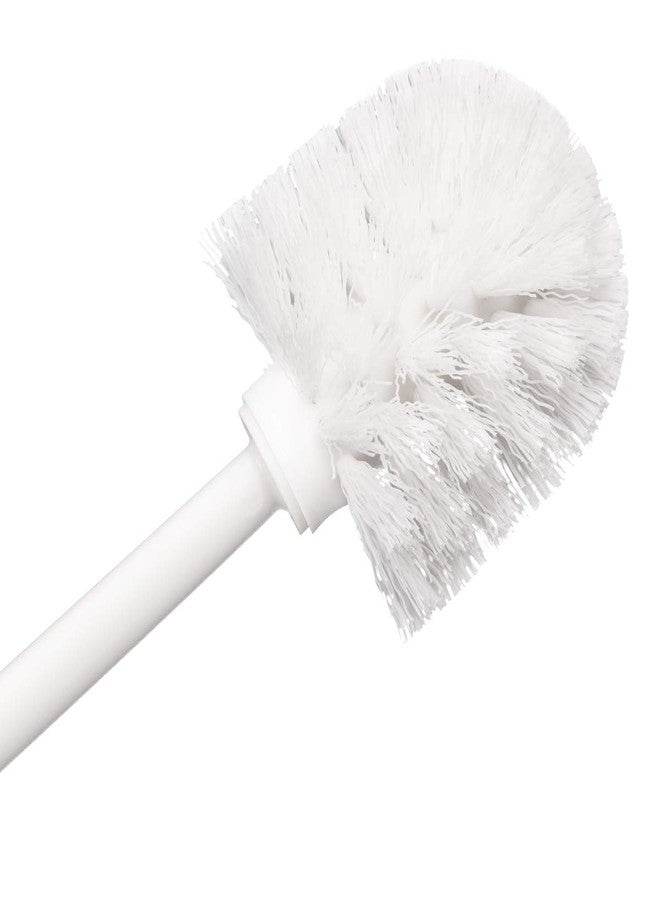 Top-spring Toilet Brush White Soft Bristle Long Handle Toilet Brush and Holder Eco Plastic Toilet Bowl Brush Cleaner -14.17 inch Handle Length (4 Pack) - Image 4