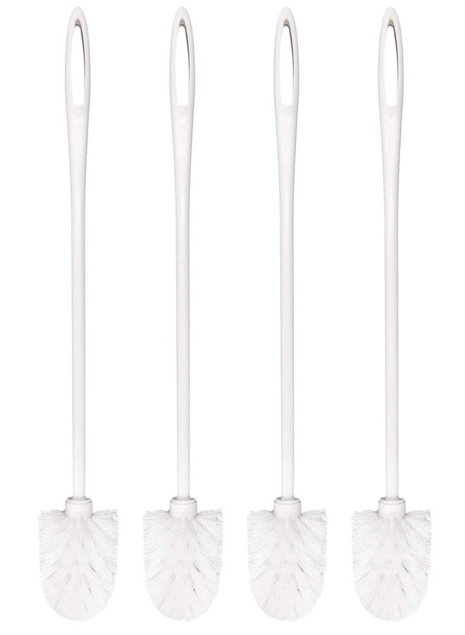 Top-spring Toilet Brush White Soft Bristle Long Handle Toilet Brush and Holder Eco Plastic Toilet Bowl Brush Cleaner -14.17 inch Handle Length (4 Pack) - Image 1