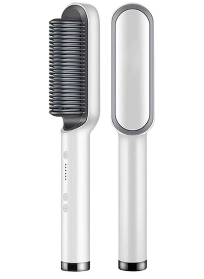 DubaiGallery Multifunctional Professional Hair Straightener Tourmaline Ceramic Hair Curler Brush hair Comb, Straightening Brush with Anti-Scald & Auto-Off Safe with 9 Temp Settings - Image 1