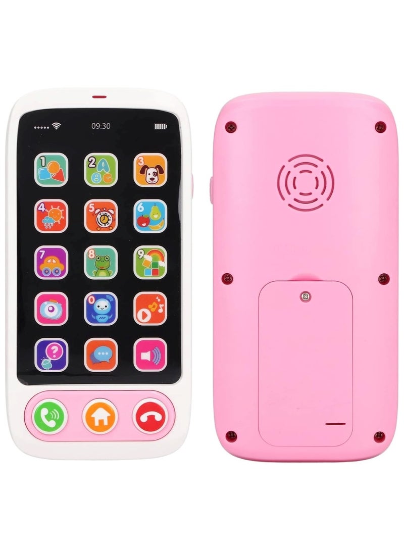 لعبة الهاتف الذكي التفاعلية للأطفال، لعبة تعليمية ممتعة باللون الوردي - Image 1