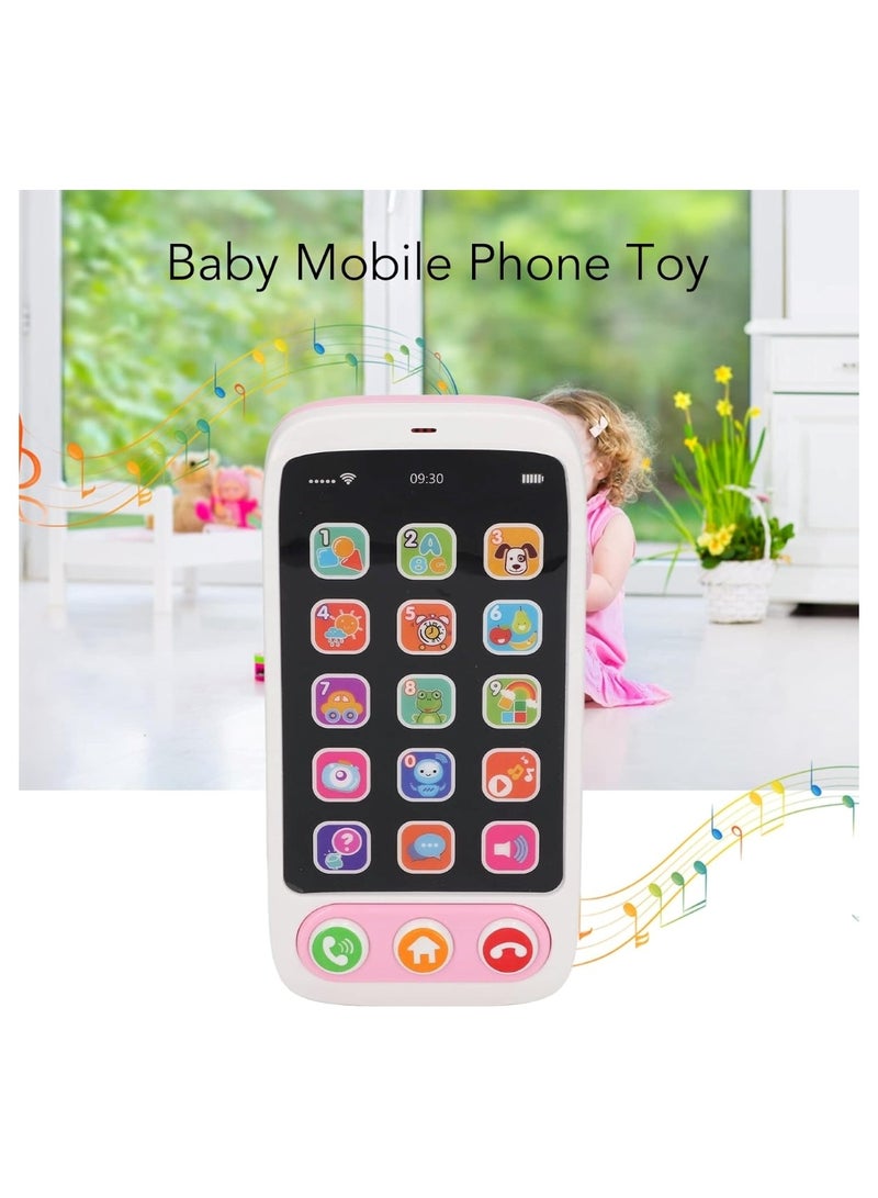 لعبة الهاتف الذكي التفاعلية للأطفال، لعبة تعليمية ممتعة باللون الوردي - Image 4