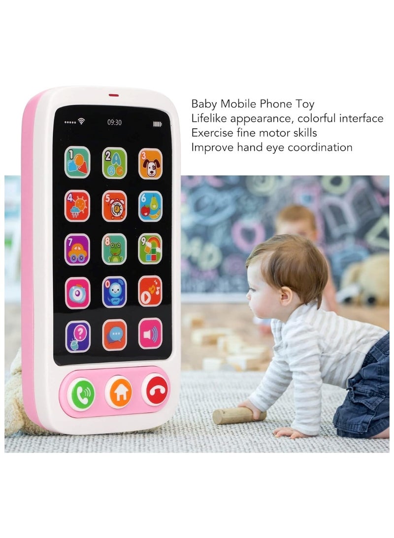 لعبة الهاتف الذكي التفاعلية للأطفال، لعبة تعليمية ممتعة باللون الوردي - Image 5