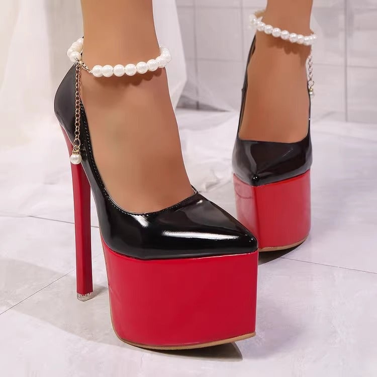 Fashionable Light Luxury High Heels, Sky-High Stiletto Heels, Nightclub Pointed Toe Platform Props, Cross-Dressing Shoes, Fashion Shoes - Image 5