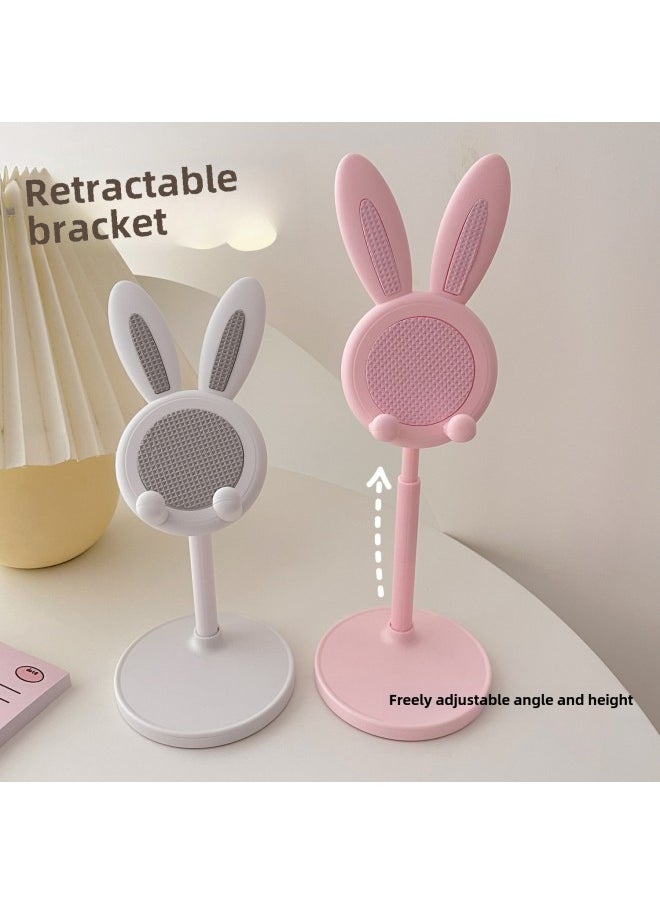 Generic Cartoon Bunny Desktop Mobile Phone Stand Tablet Universal Telescopic Stand Lifting Adjustable Lazy Man-Color:Rabbit Stand [pink]  - Image 5