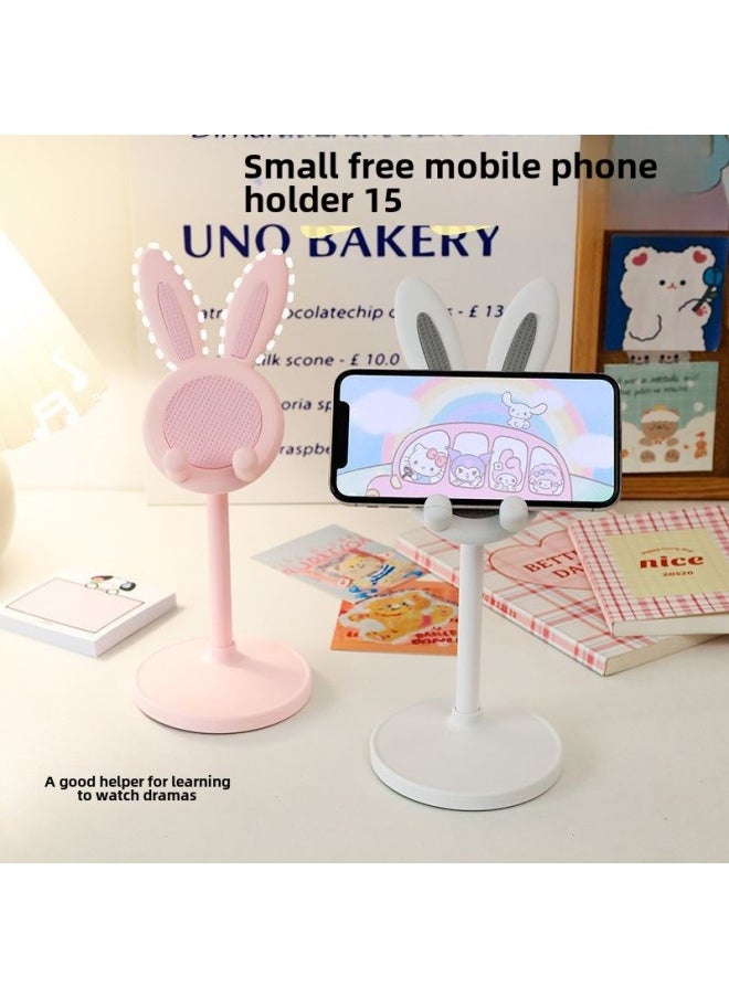 Generic Cartoon Bunny Desktop Mobile Phone Stand Tablet Universal Telescopic Stand Lifting Adjustable Lazy Man-Color:Rabbit Stand [pink]  - Image 3