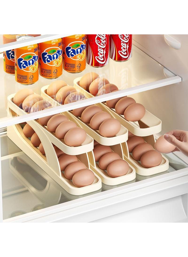 Y&D Kitchen Slide Type Special Double Layer Automatic Rolling Anti Drop Egg Storage Box  - Image 4