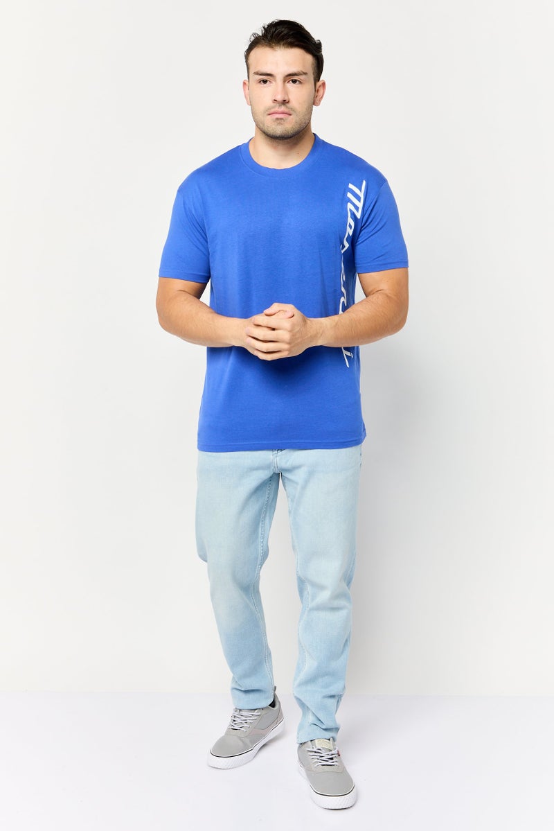 Maserati Men Crew Neck Short Sleeves Graphic Print T-Shirt, Blue - Image 2