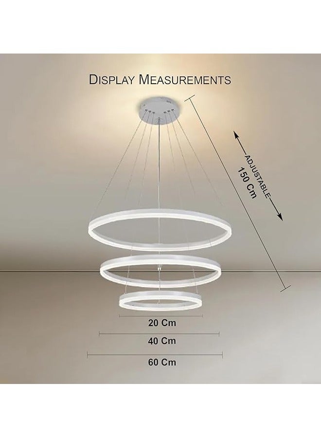 ATM Modern LED Chandelier with Remote Control, Adjustable Hanging Rings, Dimmable Ceiling Light for Living Room, Bedroom, and Dining Room  - Image 4