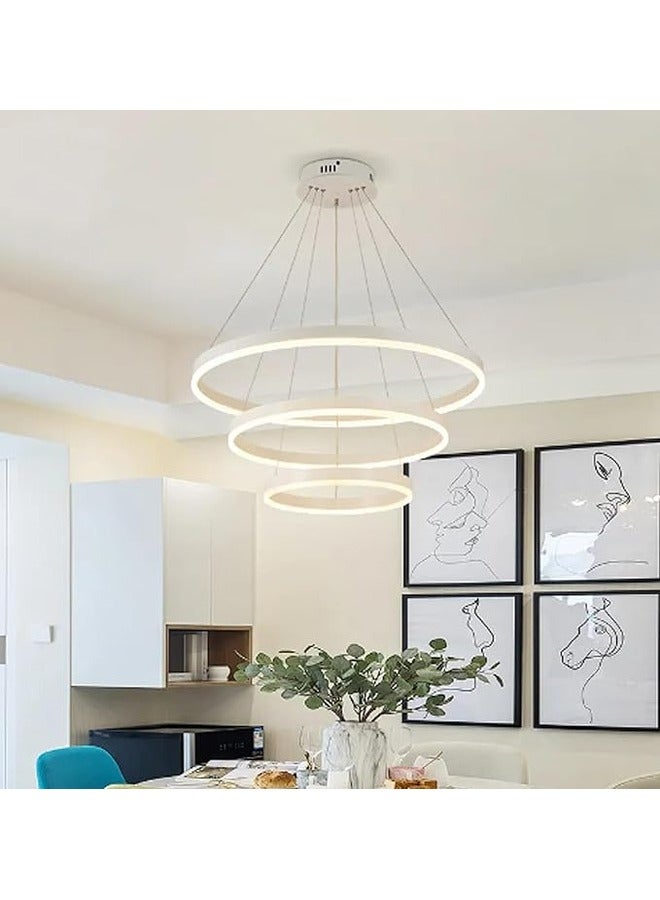 ATM Modern LED Chandelier with Remote Control, Adjustable Hanging Rings, Dimmable Ceiling Light for Living Room, Bedroom, and Dining Room  - Image 1