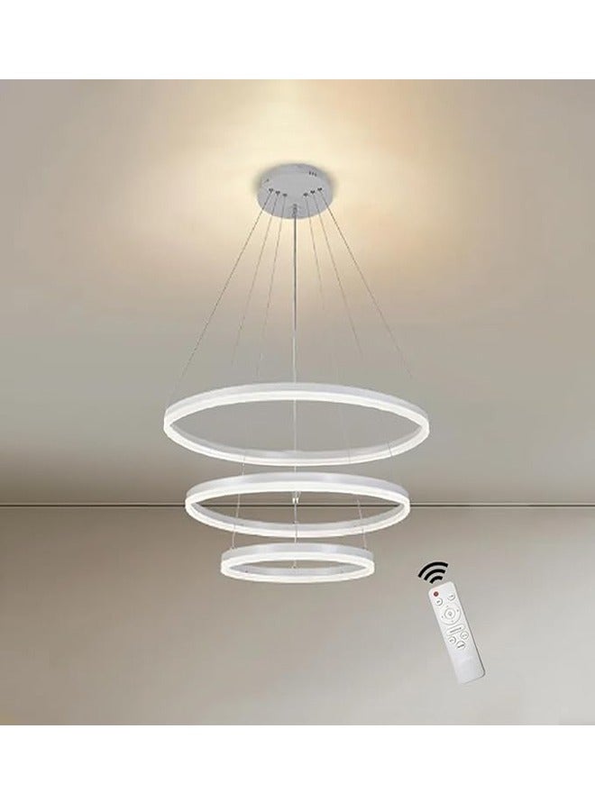 ATM Modern LED Chandelier with Remote Control, Adjustable Hanging Rings, Dimmable Ceiling Light for Living Room, Bedroom, and Dining Room  - Image 2