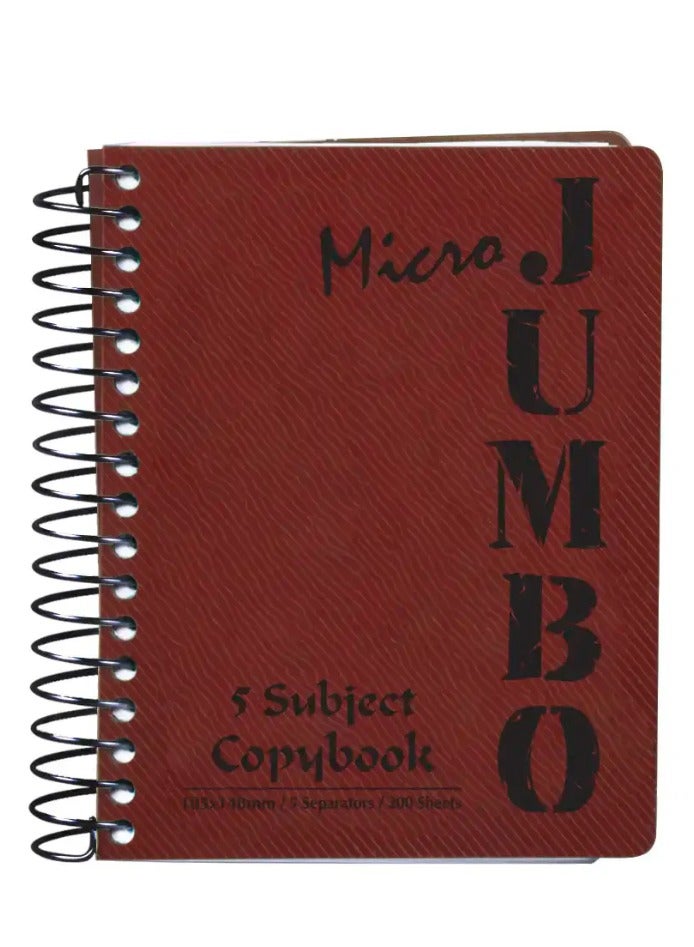 منترا كشكول ميكرو جامبو مسطر من مينترا 5 ماده - 200ورقة، 14.8*10سم، أحمر