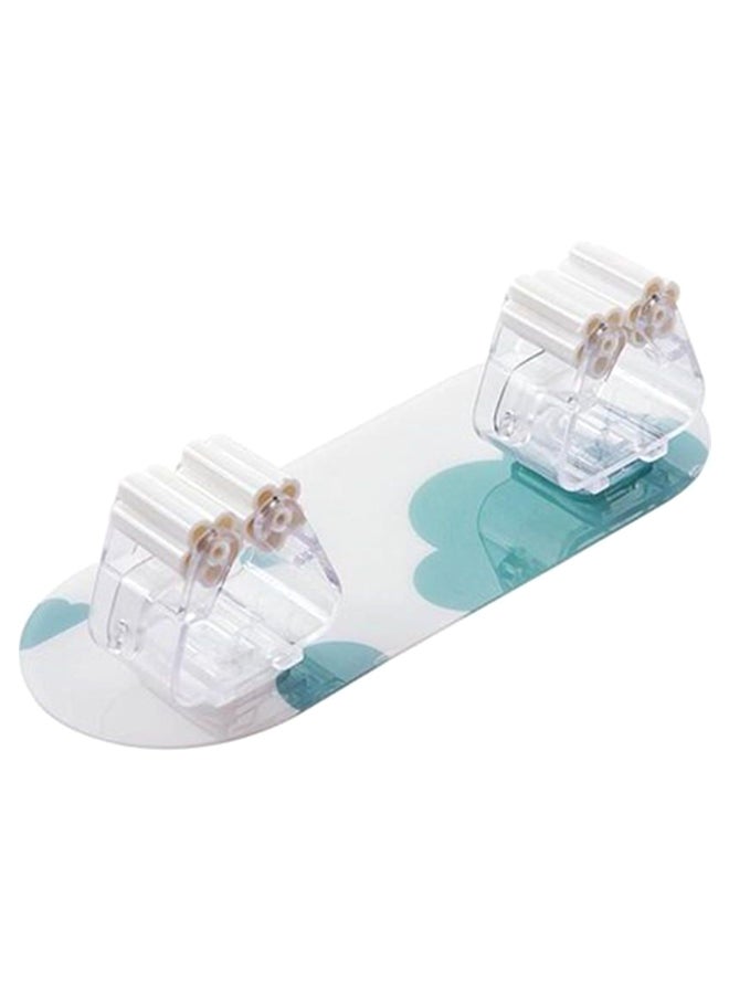 NIBEMINENT Self Adhesive Anti-Slip Broom Mop Holder Clear/White/Blue - Image 1