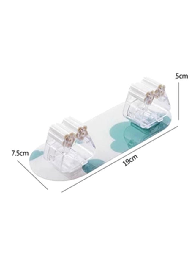 NIBEMINENT Self Adhesive Anti-Slip Broom Mop Holder Clear/White/Blue - Image 2