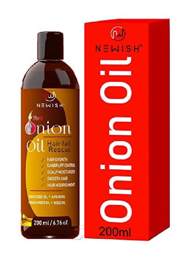 Newish Red Onion Oil For Hair Regrowth Men & Women ; Essential Oil ; Nourishing Hair Fall Treatment & Control Dandruff ; 99.9% Success Ratio ; 200Ml  - Image 1