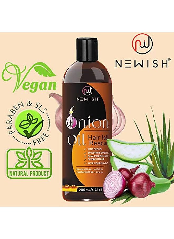 Newish Red Onion Oil For Hair Regrowth Men & Women ; Essential Oil ; Nourishing Hair Fall Treatment & Control Dandruff ; 99.9% Success Ratio ; 200Ml  - Image 4