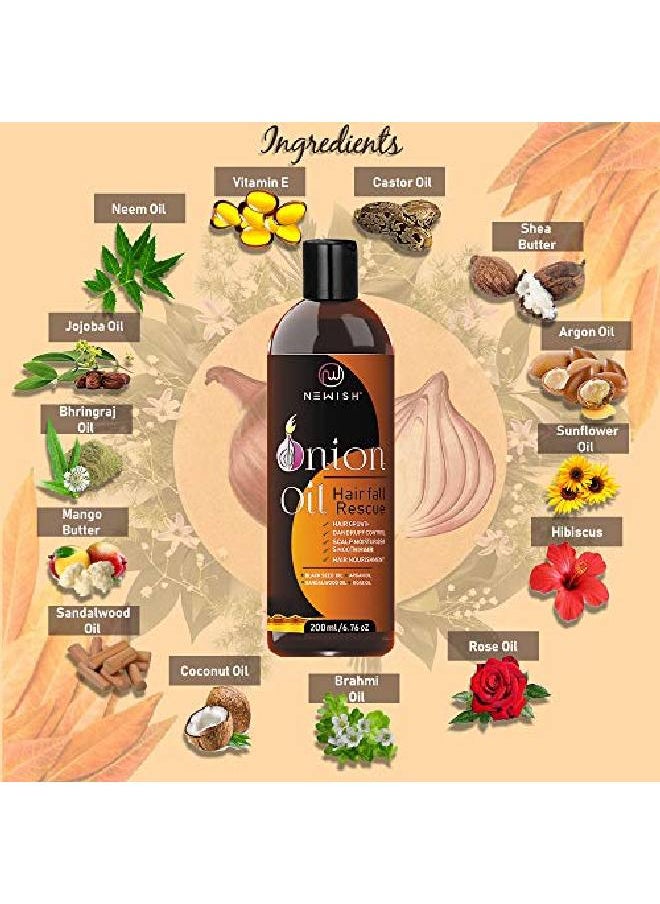 Newish Red Onion Oil For Hair Regrowth Men & Women ; Essential Oil ; Nourishing Hair Fall Treatment & Control Dandruff ; 99.9% Success Ratio ; 200Ml  - Image 3