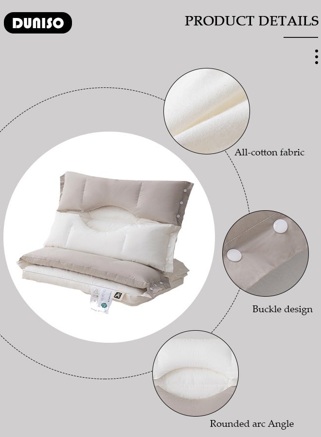 DUNISO Double Layer Neck Support Pillow, Detachable 3-in-1 Neck Pillow for Shoulder and Neck Pain Relief, Ergonomic Cervical Contour Anti Snore Pillows for Front Back Side Sleepers  - Image 2