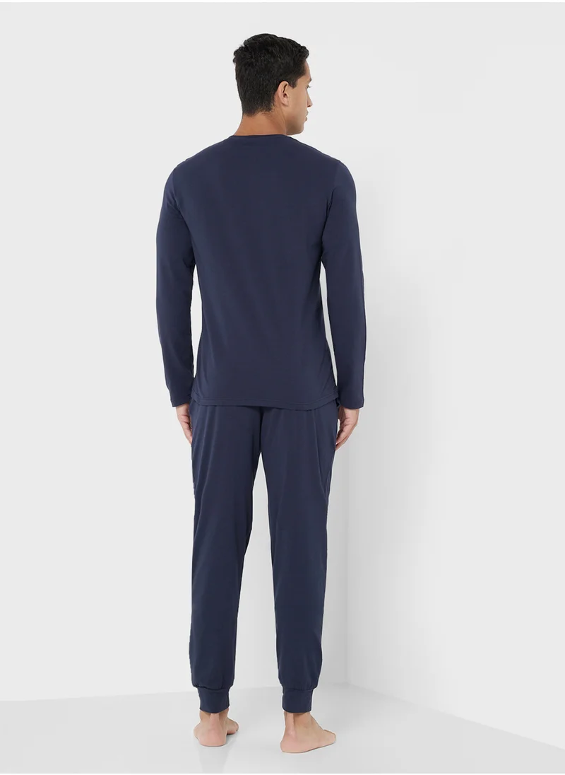 EMPORIO ARMANI LONG WITH CUFFS PYJAMA SET