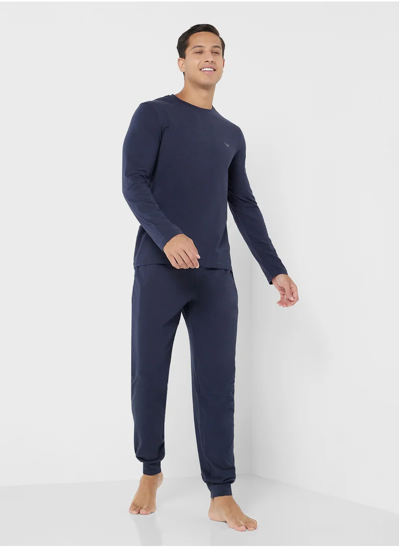 EMPORIO ARMANI LONG WITH CUFFS PYJAMA SET