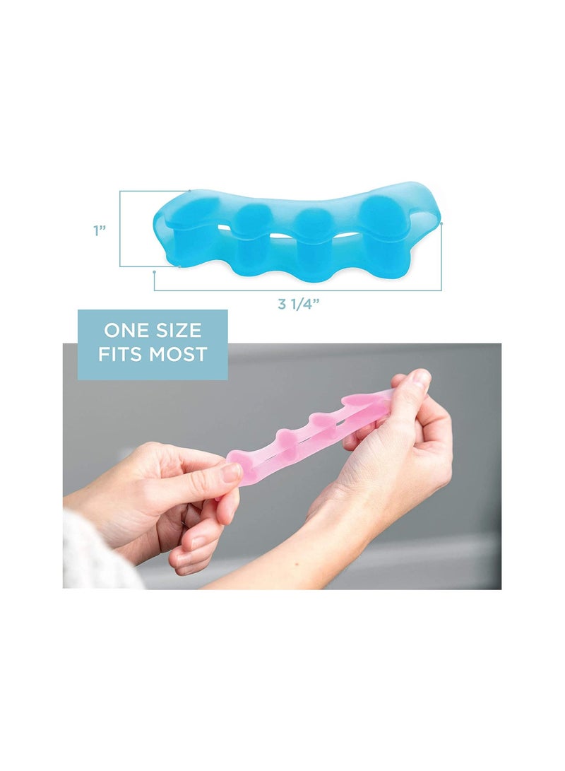 4 قطع مصحح الورم ، نقالات سيليكون لأصابع القدم لمصحح الورم ، مصحح للأظافر ، يقلل من آلام القدم وأصابع القدم - Image 2