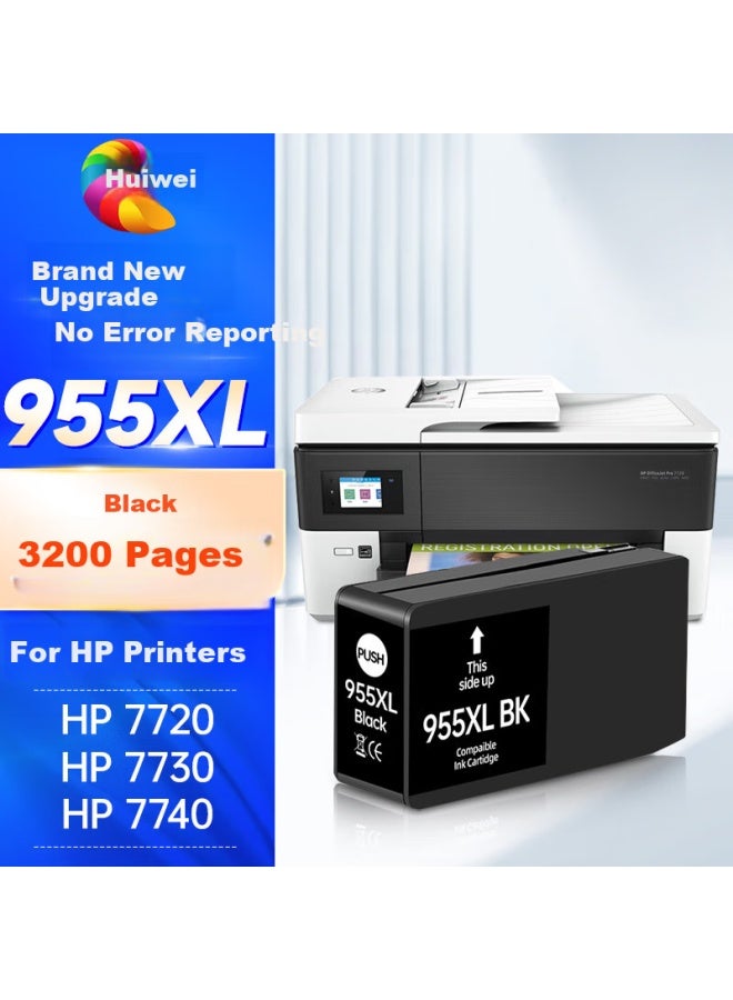 Hewlett Packard 955Xl Ink Cartridge For Hp 7720 7730 7740 Printers, 8720 8210 8710 8730 8216 8218 8725 Ink Cartridge, Black/Upgraded Version