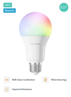 TechToy Tesla Smart LED Bulb RGB 11W E27 Multicolor works with Google Alexa  Tesla Home App  - Image 1