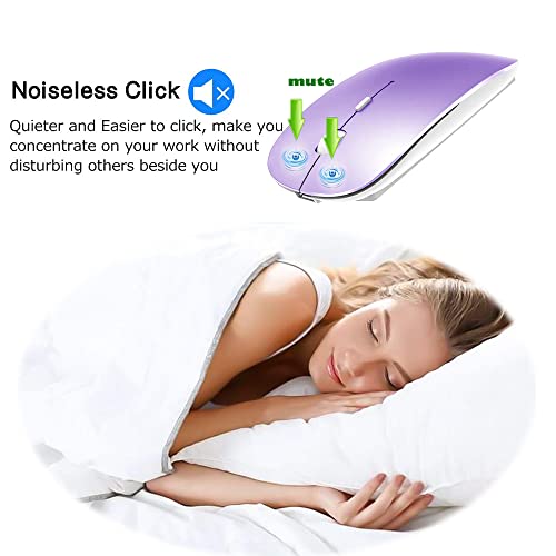 KLO Bluetooth Mouse for MacBook/Laptop/Notebook/pc/iPad/Chromebook, Wireless Mouse for MacBook Pro/AIR (Purple) - Image 3