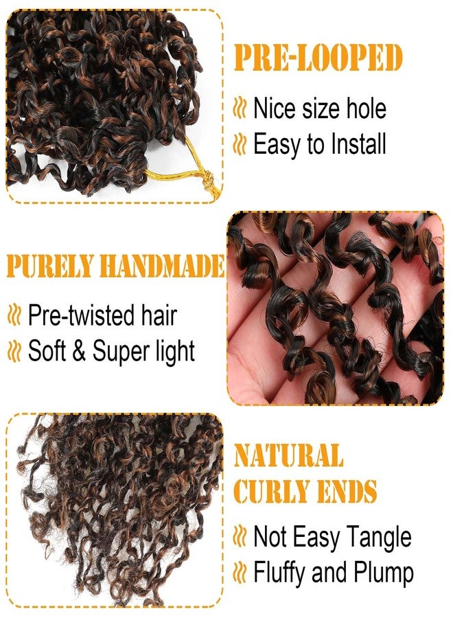 Aksice Pre-looped Yanky Twist Crochet Hair 10 Inch 8 Packs Bohemian Passion Twist Spring Mini Twist Crochet Hair for Black Women Boho Crochet Braids Synthetic (1B/H/30) - Image 3